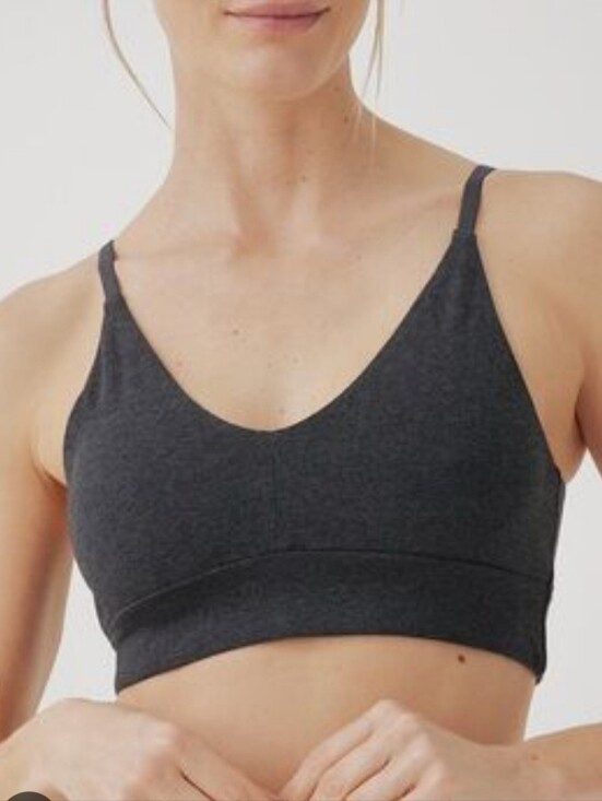Pact Other - Pact Soft Triangle Bralette in Charcoal Grey. Medium Gorpcore Organic Cotton